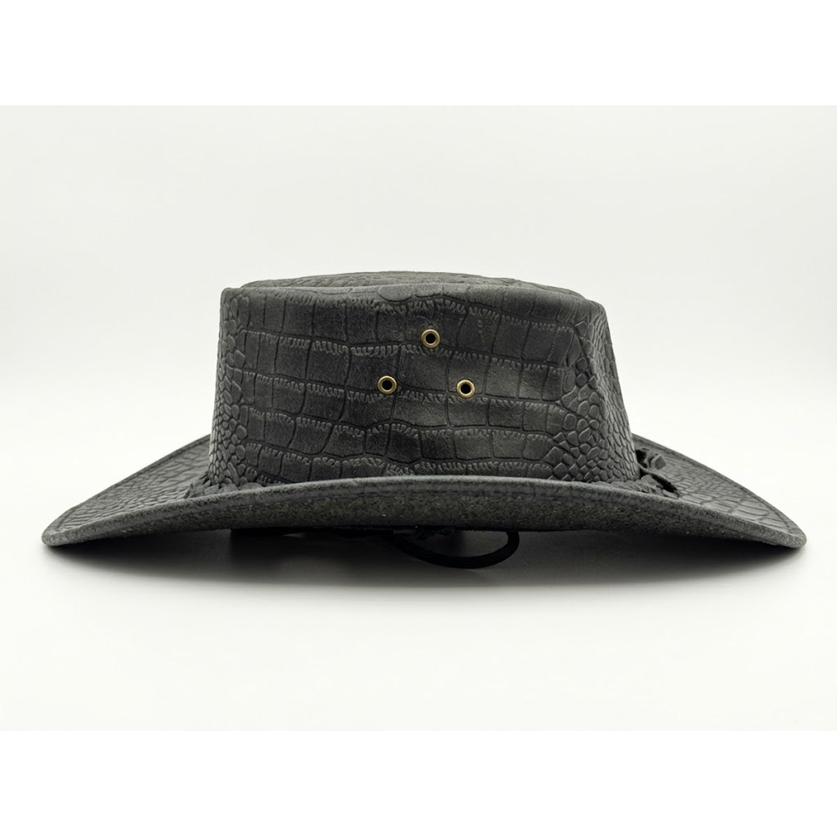 Gator Ridge - Men's Gray Croc Embossed Leather Cowboy Hat