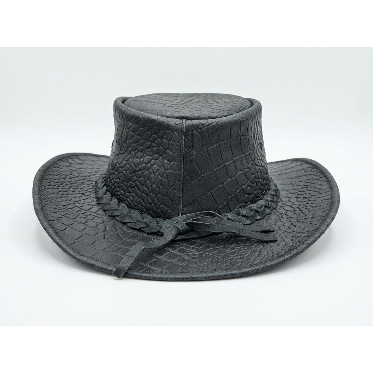 Gator Ridge - Men's Gray Croc Embossed Leather Cowboy Hat