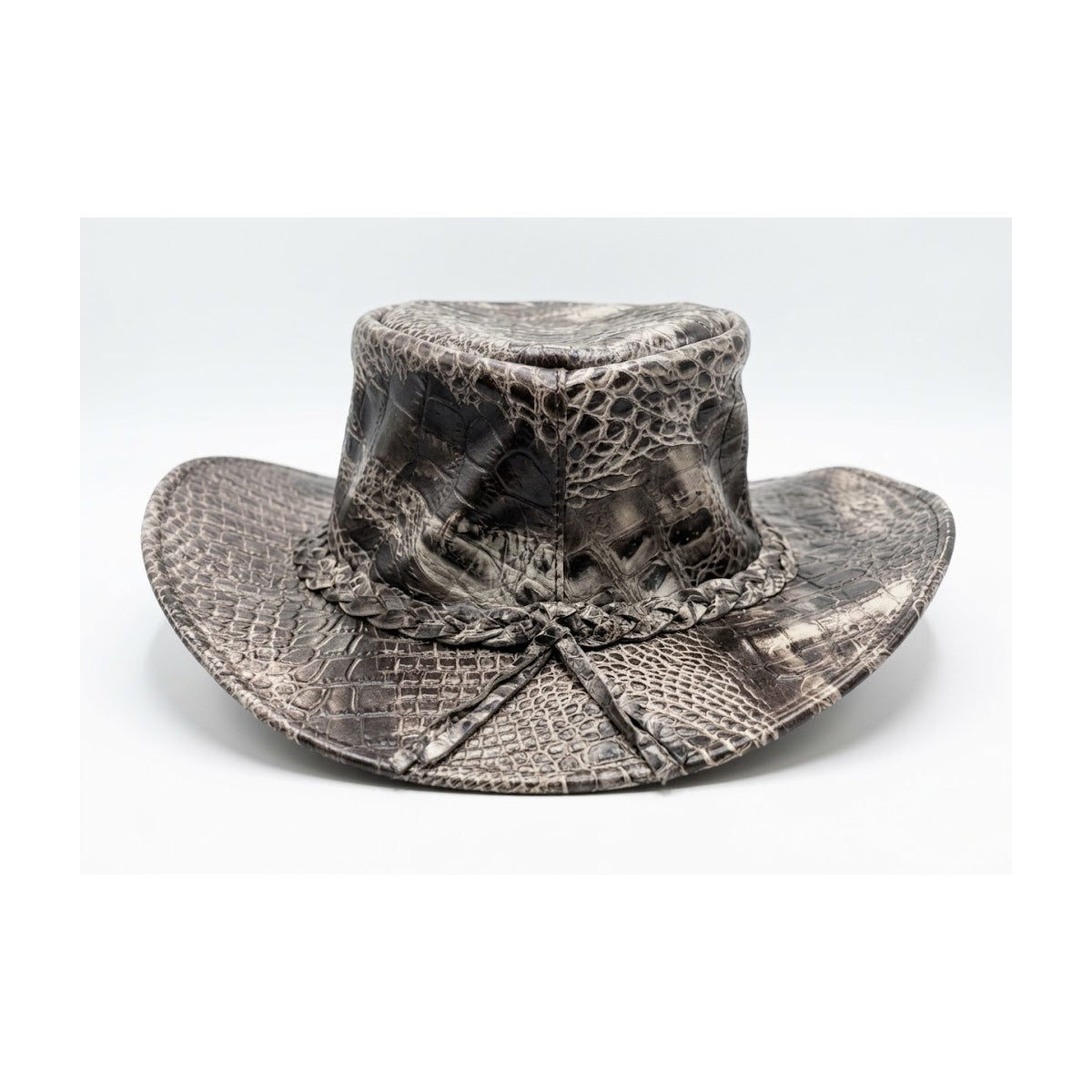 Bayou - Men's Gray Gator Embossed Leather Cowboy Hat