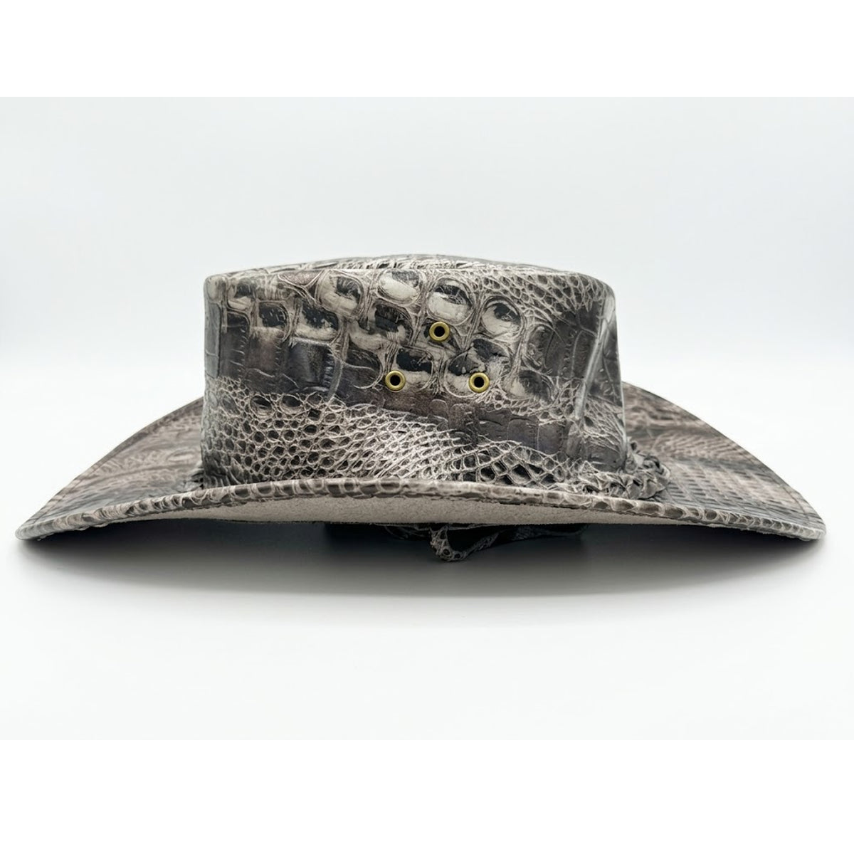 Bayou - Men's Gray Gator Embossed Leather Cowboy Hat