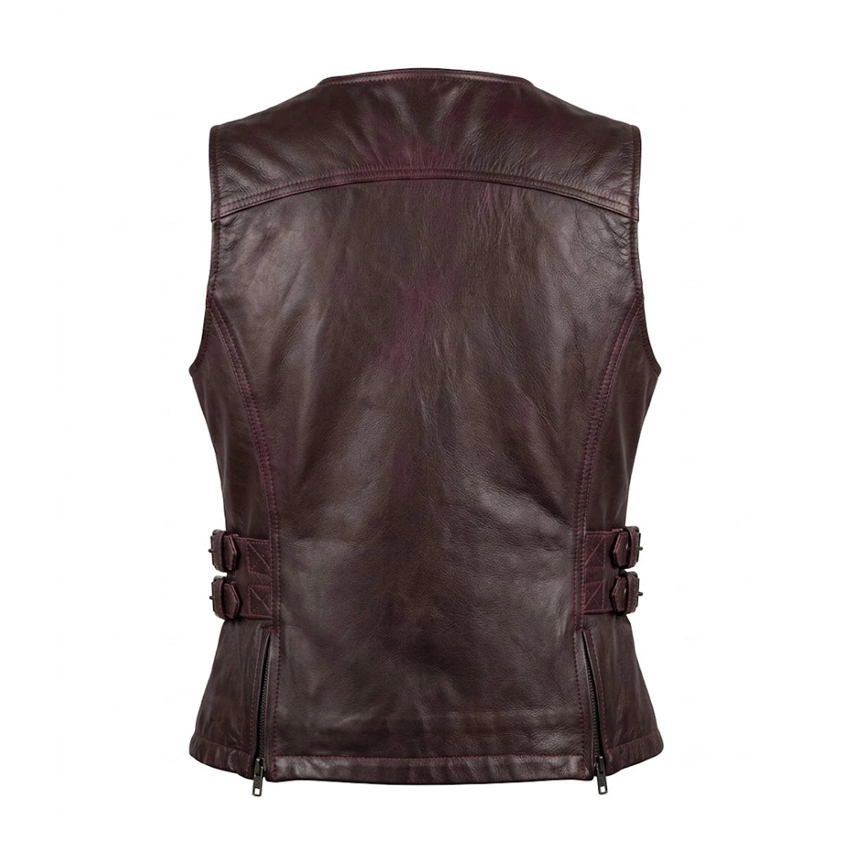 Betty - Women's Purple Lambskin Leather Motorcycle Vest