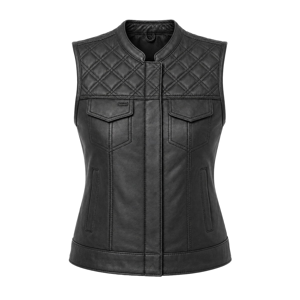 Queen Cut - Women's Club Style Leather Motorcycle Vest