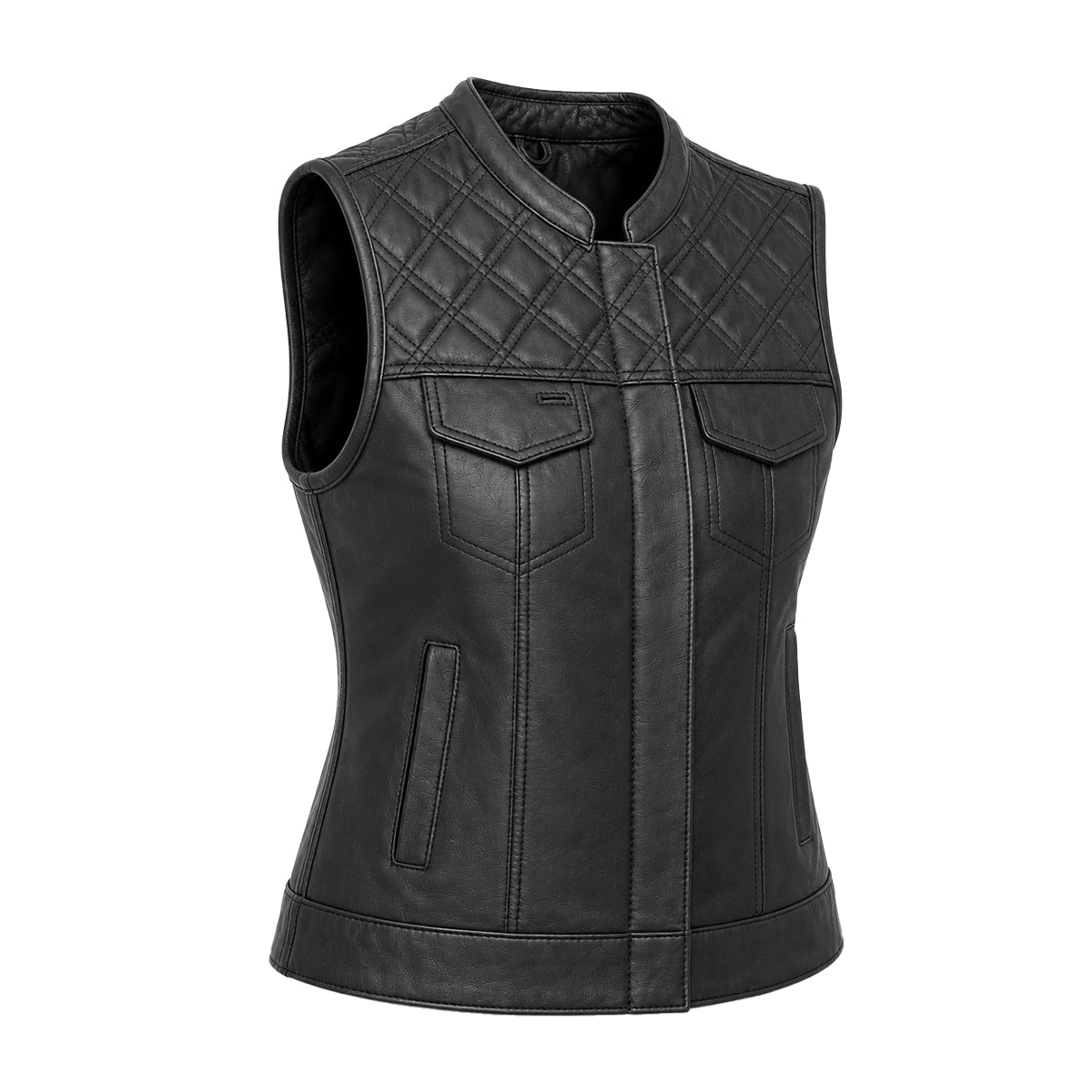 Queen Cut - Women's Club Style Leather Motorcycle Vest