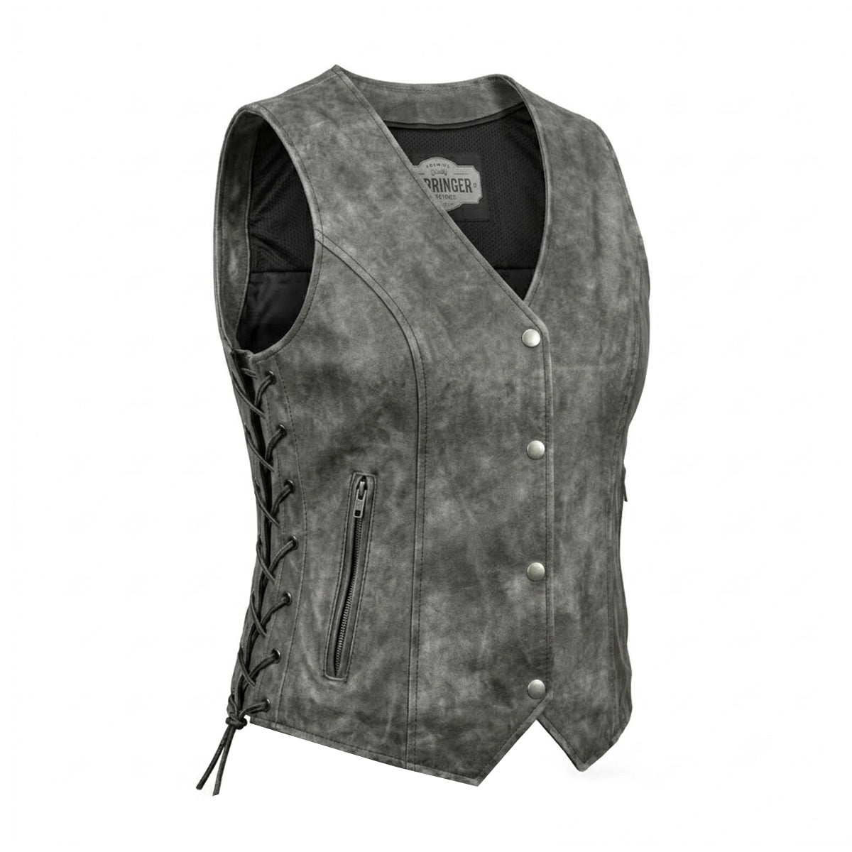 Bessie - Women's lambskin Leather Motorcycle Vest