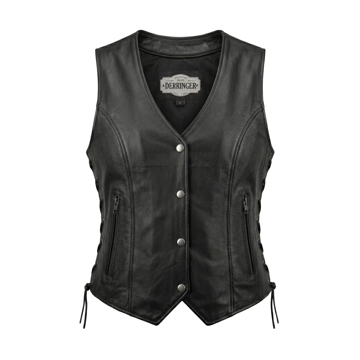 Beth - Women's Premium Lambskin Leather Motorcycle Vest