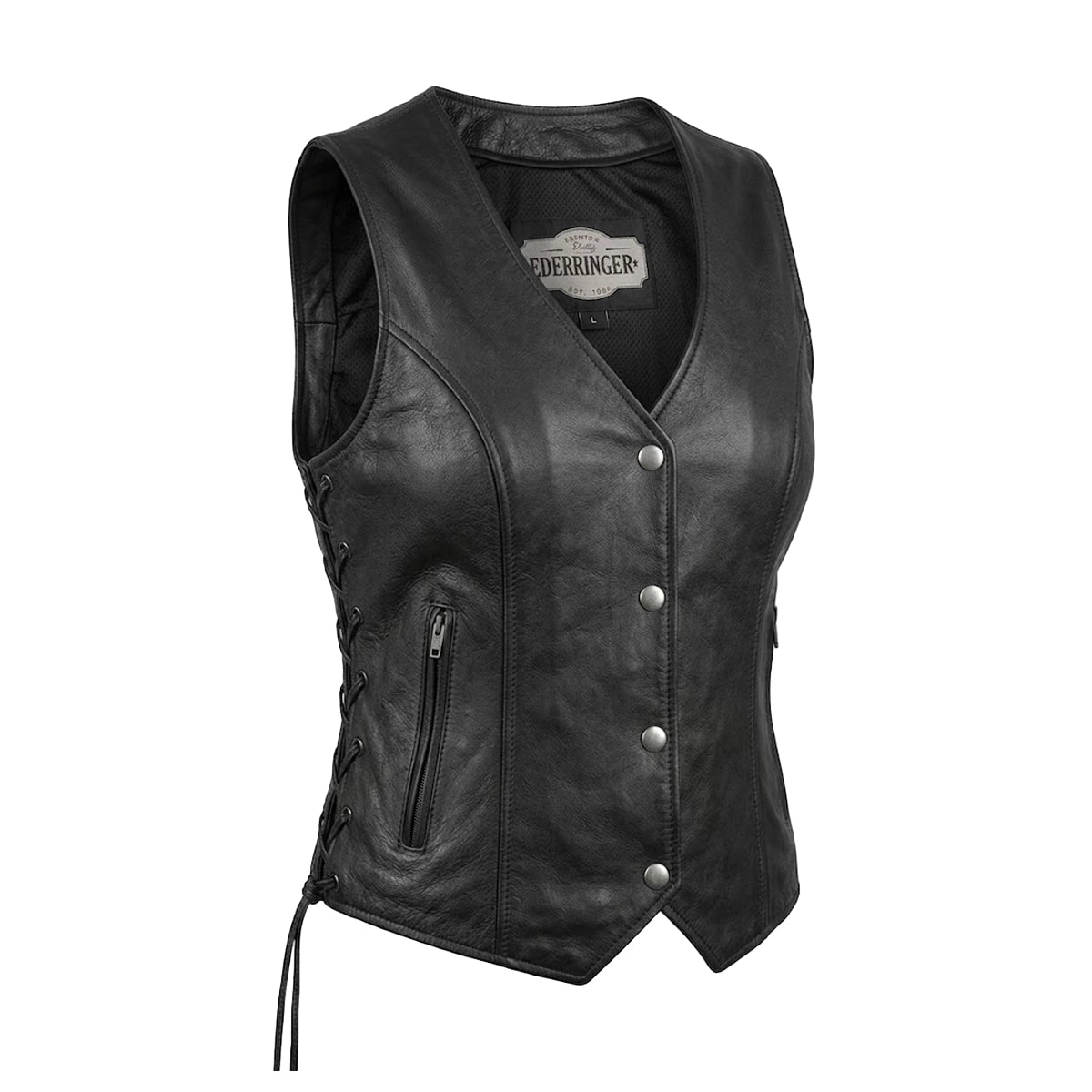 Beth - Women's Premium Lambskin Leather Motorcycle Vest