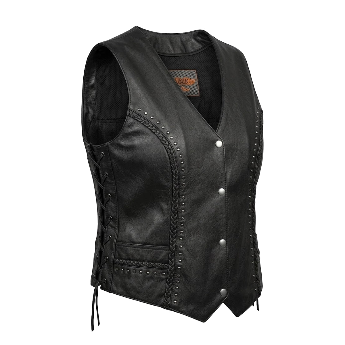 Cowgirl - Women's Studded Leather Motorcycle Vest