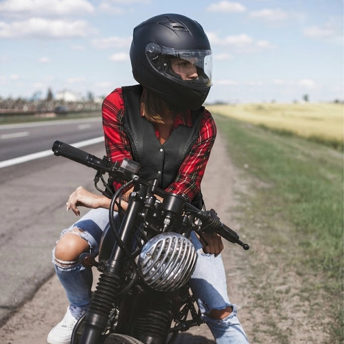 Cowgirl - Women's Studded Leather Motorcycle Vest