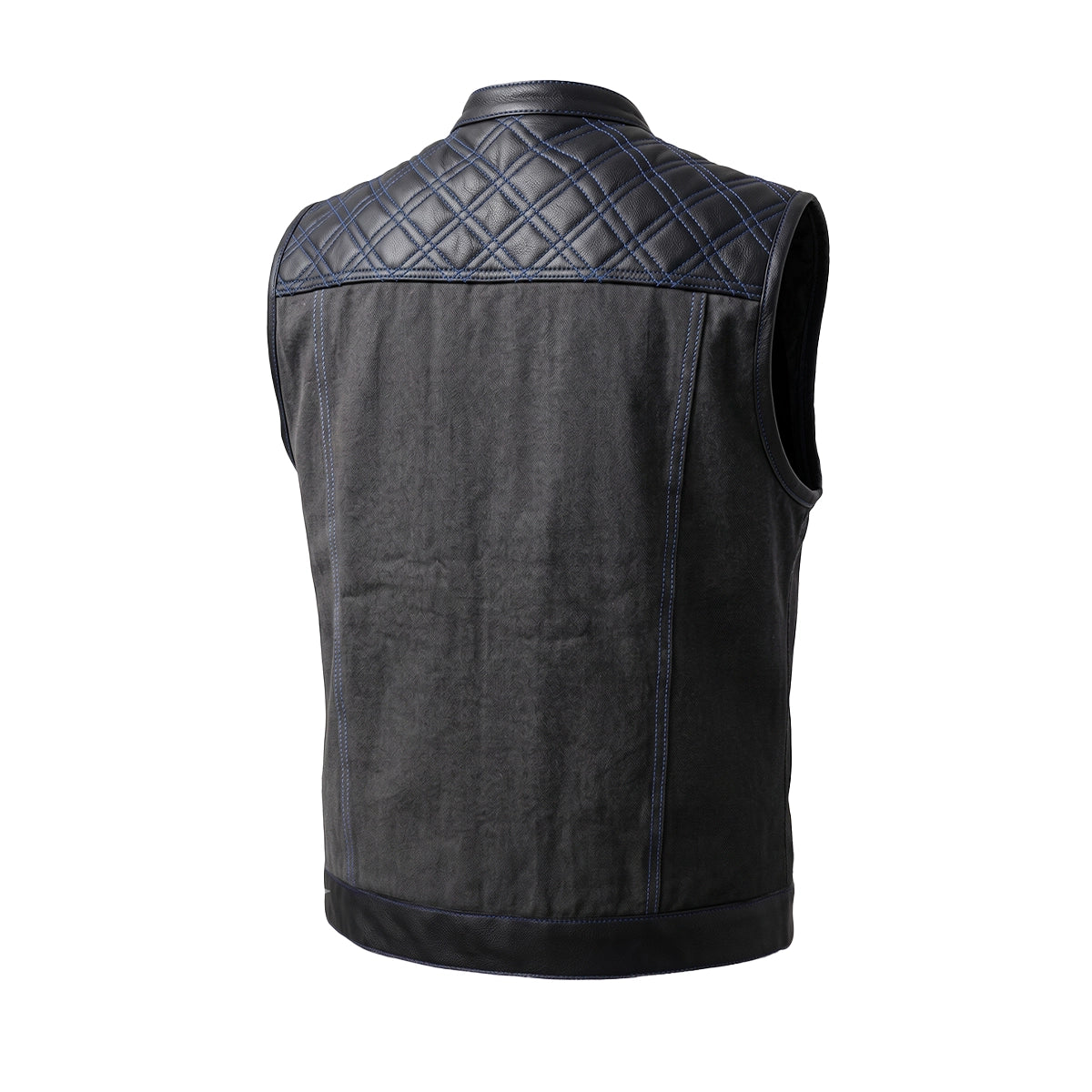 Cobalt - Men's Leather/Denim Club Style Motorcycle Vest