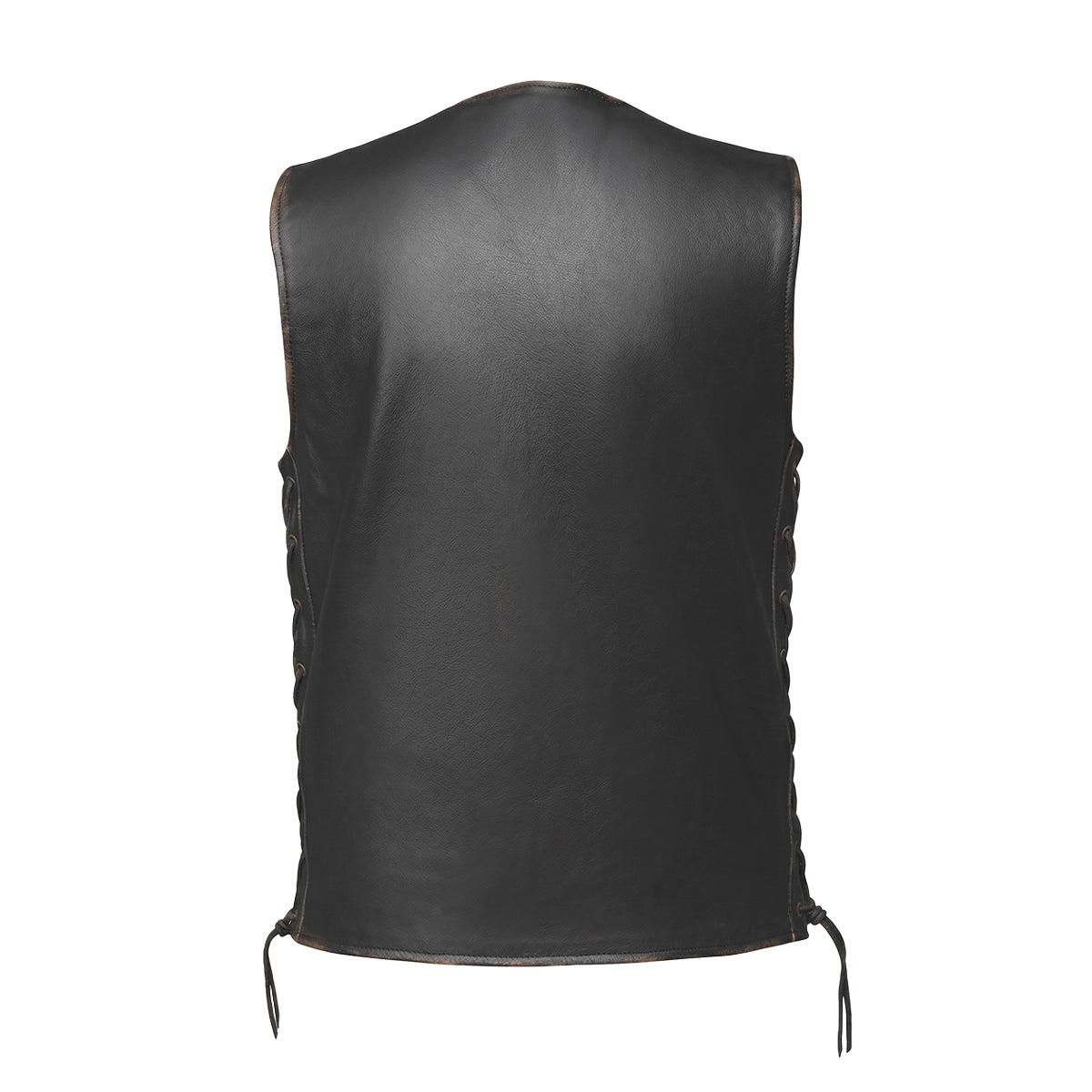 Colorado - Men's Motorcycle Leather Vest (Brown)