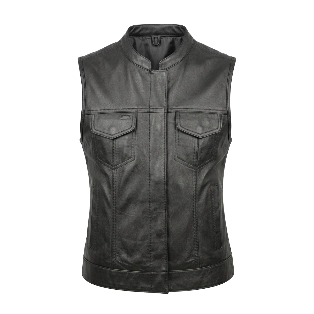 Lynda - Women's SOA Club Style Leather Motorcycle Vest