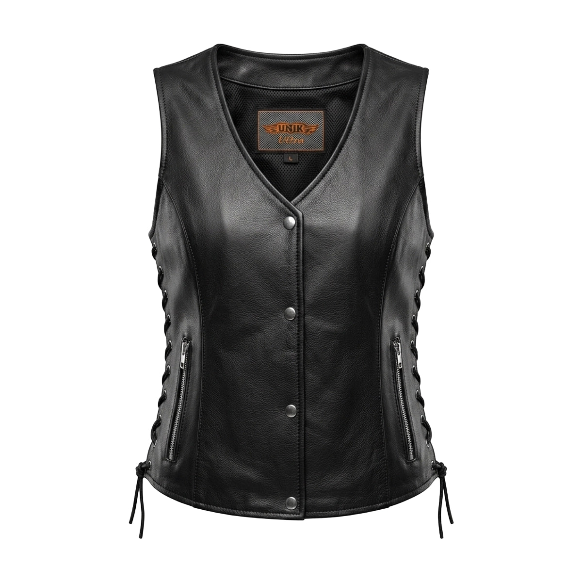 Mesa - Women's Naked Goatskin Leather Motorcycle Vest