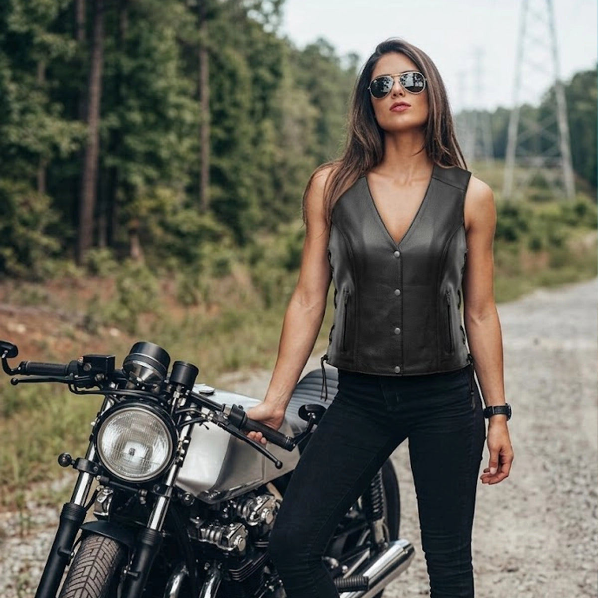 Shirly - Women's Motorcycle Leather Vest