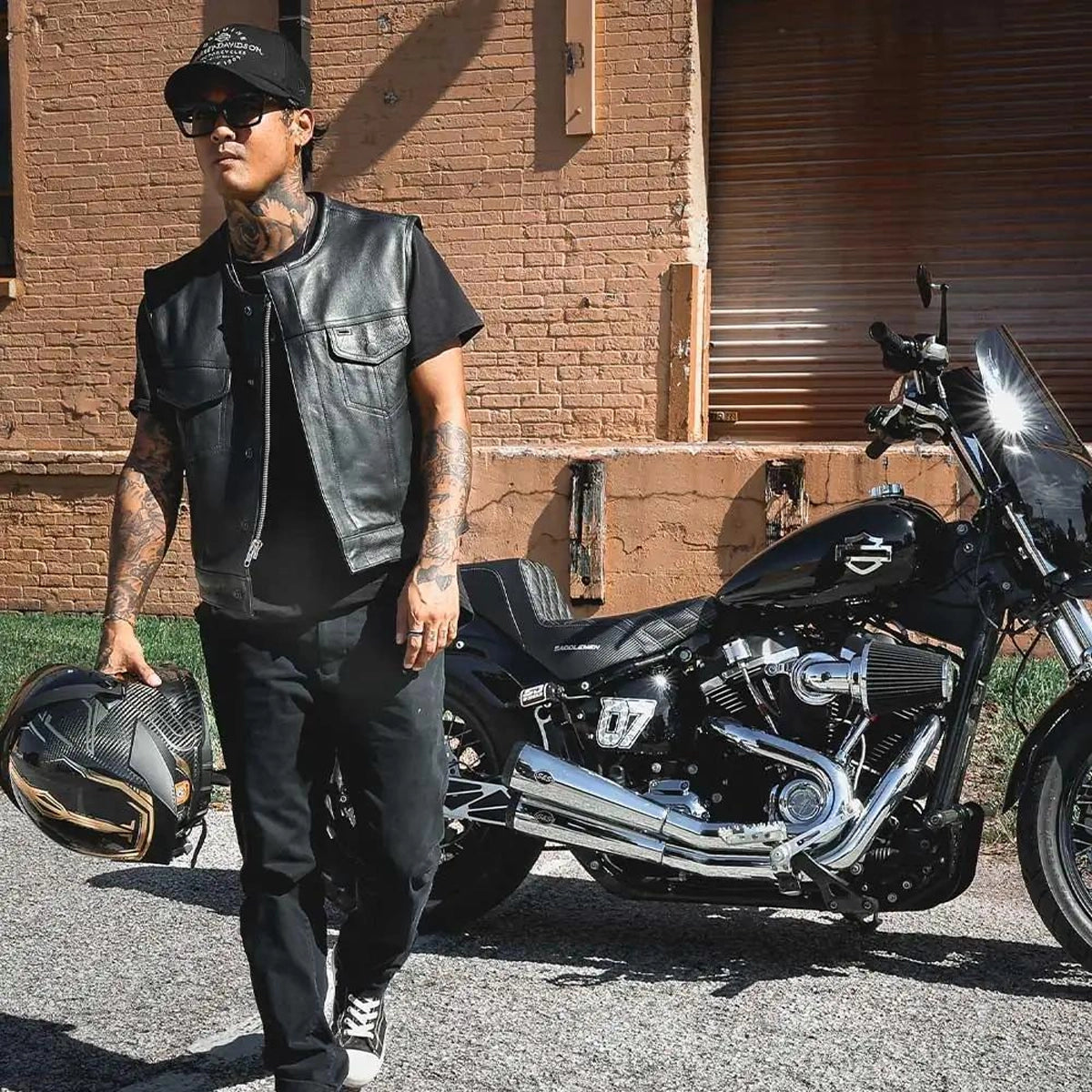Steelhorse - Men's SOA Club Style Leather Motorcycle Vest
