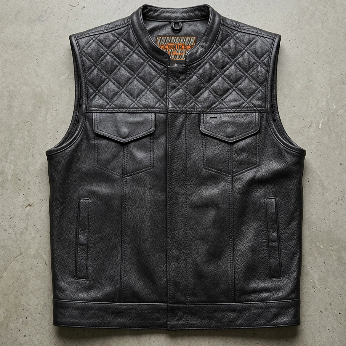 Lowcut - Mens Short Leather Club Vest - Black