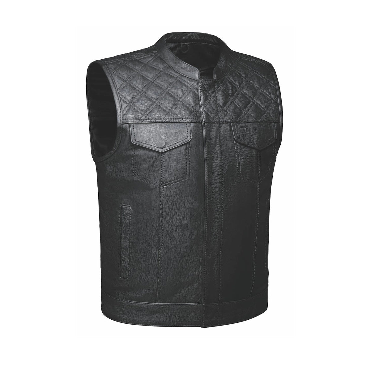 Lowcut - Mens Short Leather Club Vest - Black