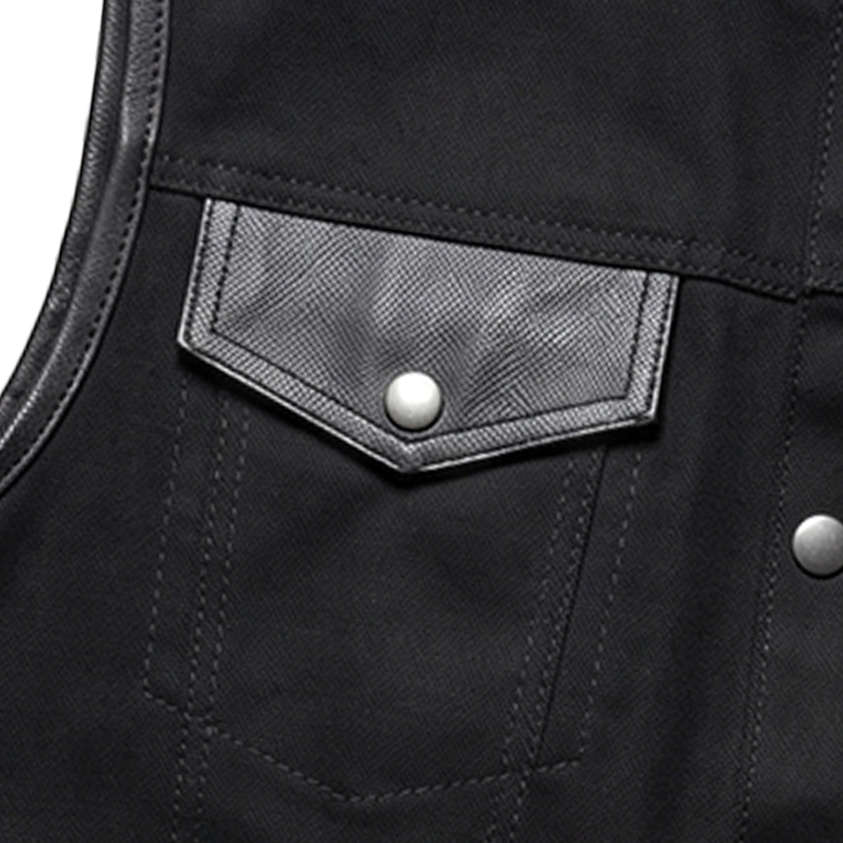 Nightrider - Men's Club Style Denim/Leather Motorcycle Vest