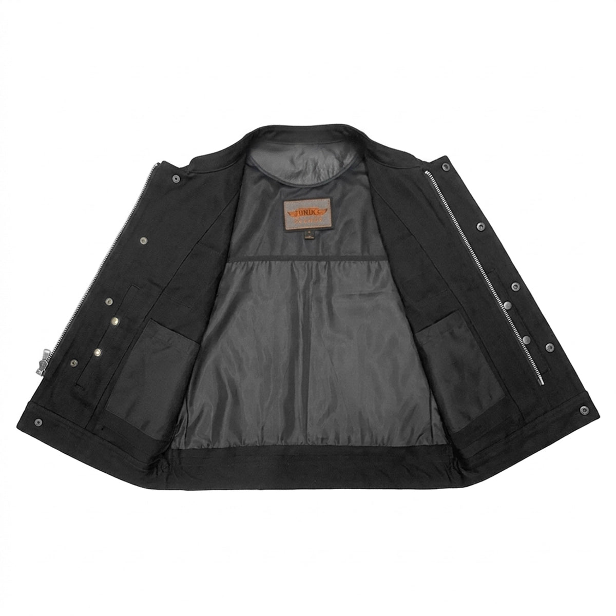 Nightrider - Men's Club Style Denim/Leather Motorcycle Vest