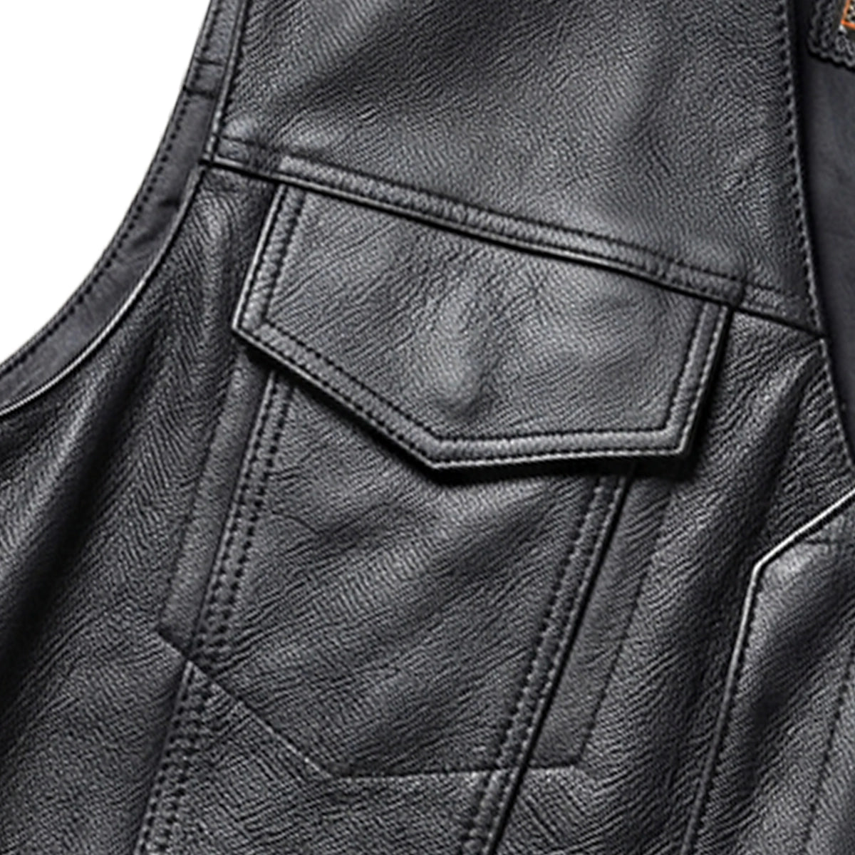 Red river - Men's Premium Leather Motorcycle Vest