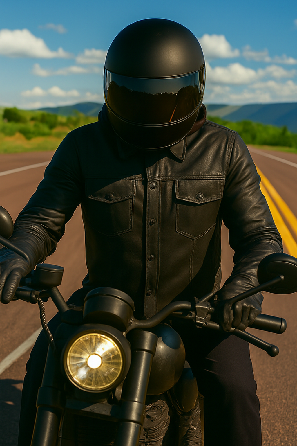 button closure leather jacket for riders