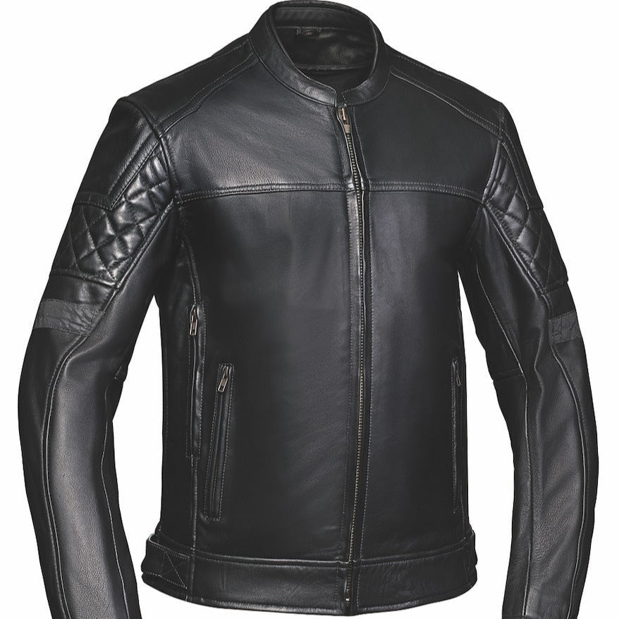 Elevate your wardrobe with the Style # 6922.00 Men's Ultra Leather Jacket from Unik Ultra. Crafted from durable cowhide leather in classic black, this jacket combines timeless style with essential functionality