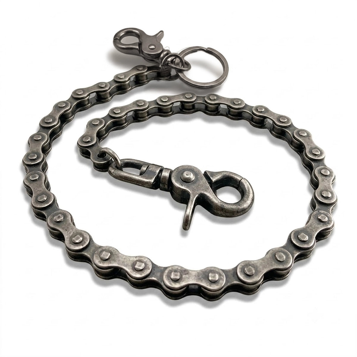 Distressed Gray Roller Chain 23-Inch Wallet Chain