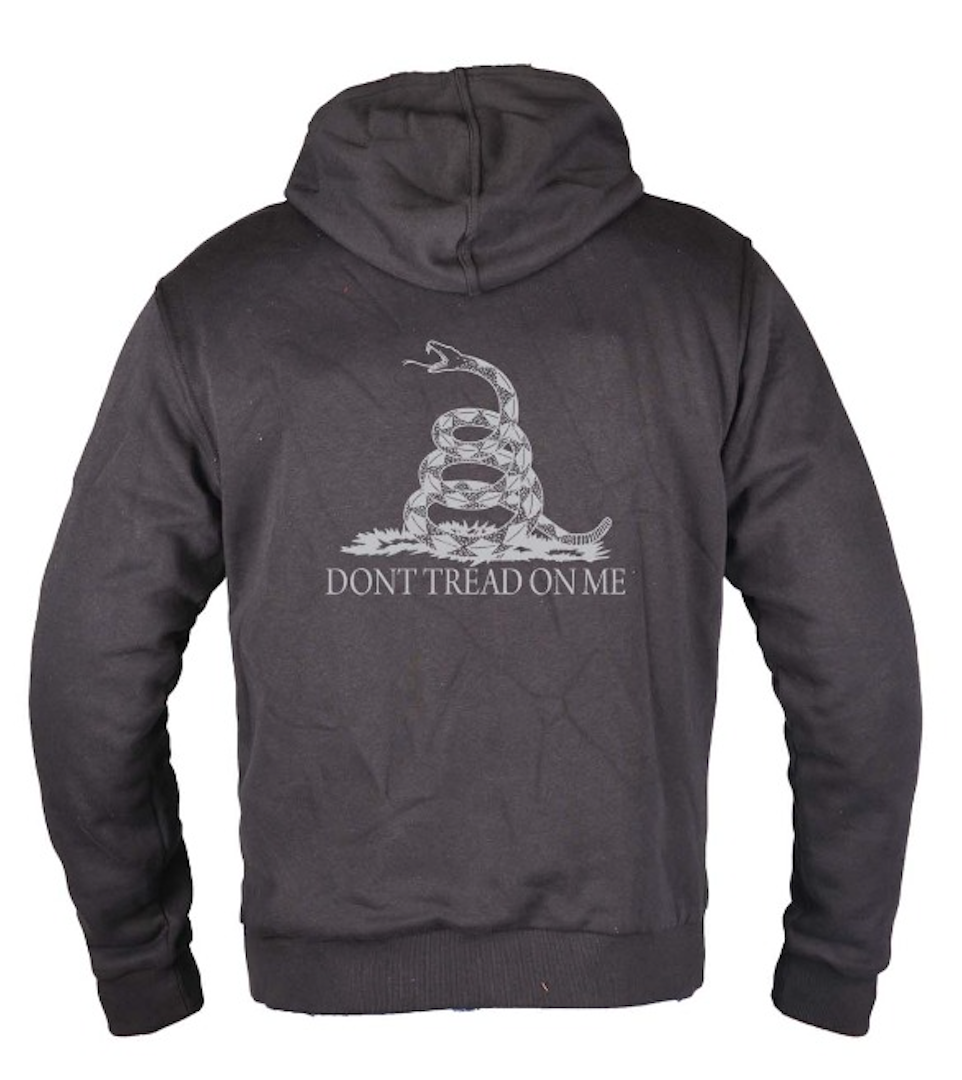 black hoodie with text