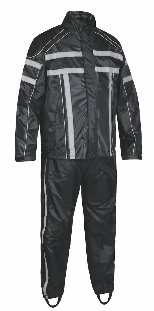 black rain coat with pants