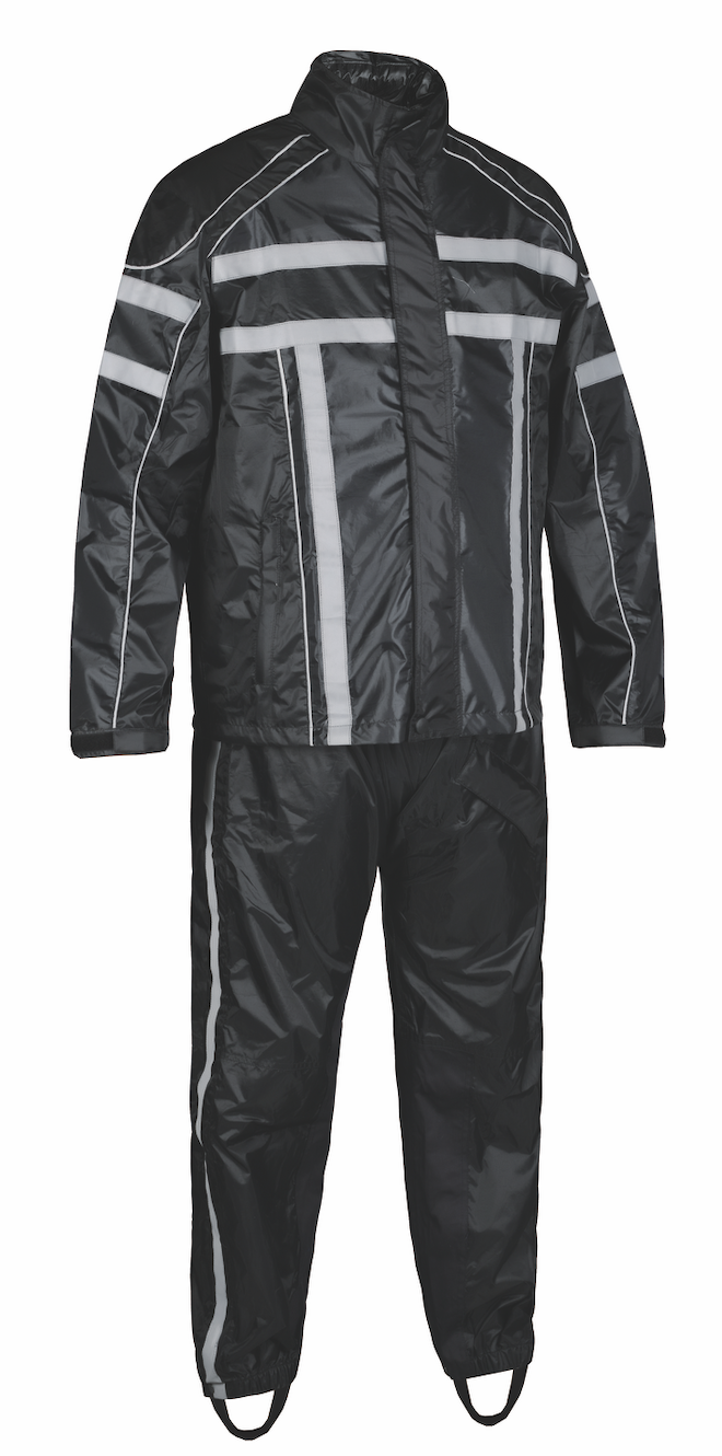 black rain coat with pants