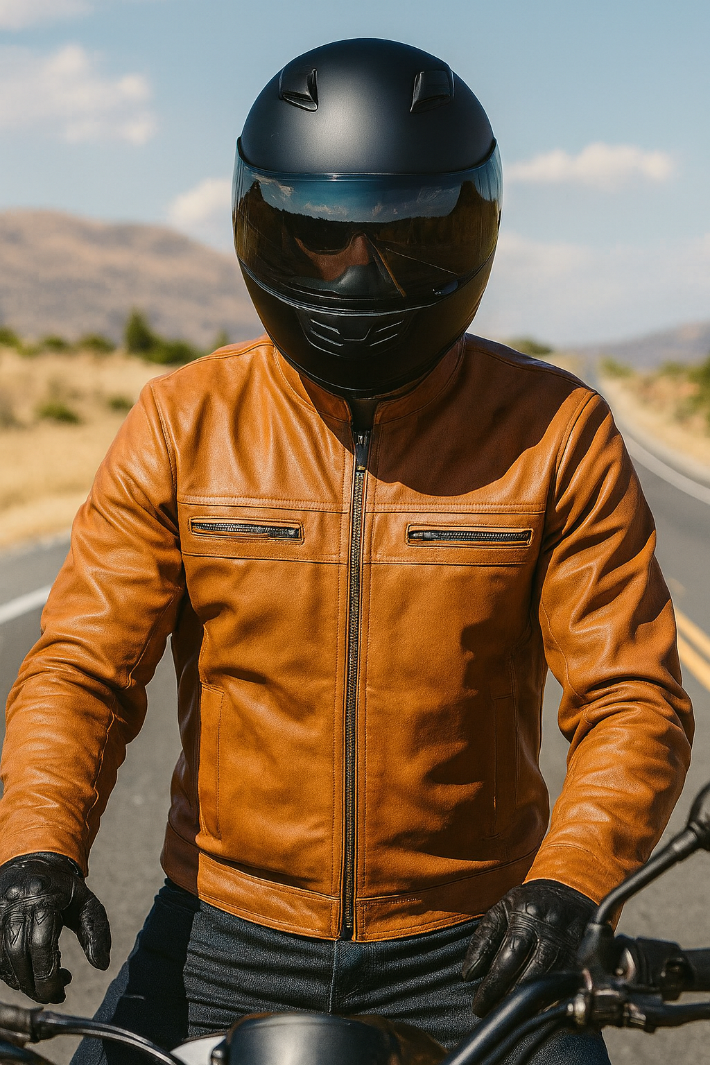 zipper closure brown leather jackets 