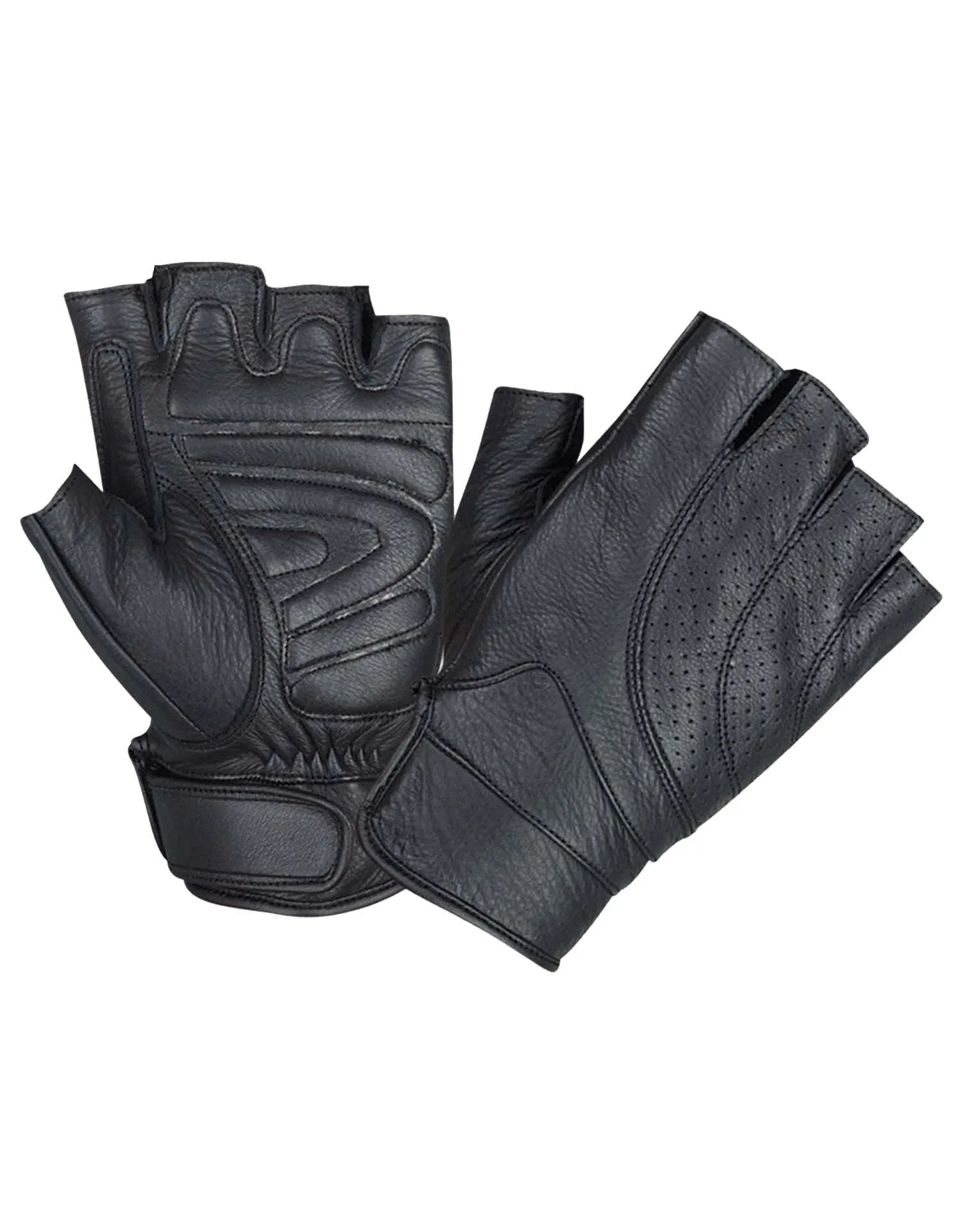 8101.00 - Mens Fingerless Leather Gloves - Unik International Inc