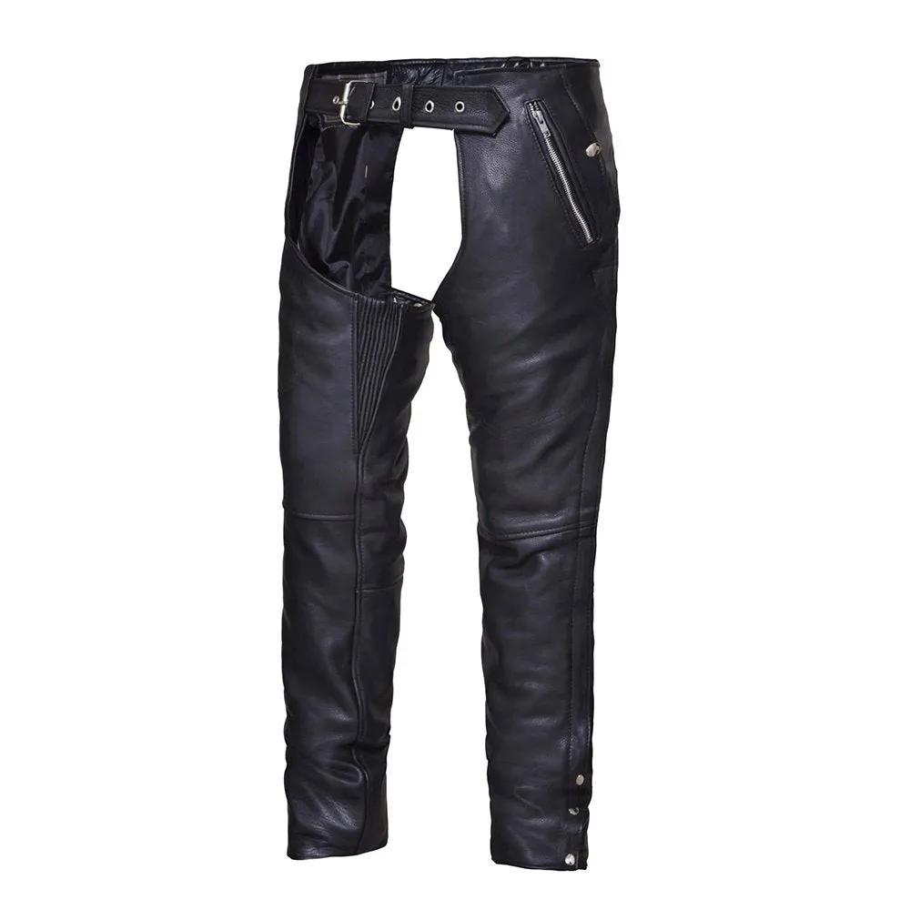 7145.K - Unisex Premium Leather 4-Pocket Chaps with Spandex - Unik International Inc
