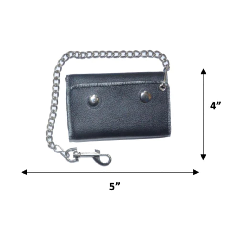 Small Black Trifold Leather Wallet