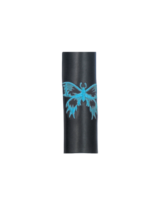 Leather Hair Gloves Black & Teal