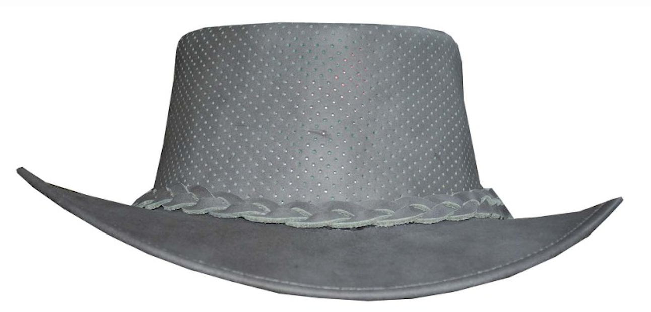 grey leather hat for cowboy