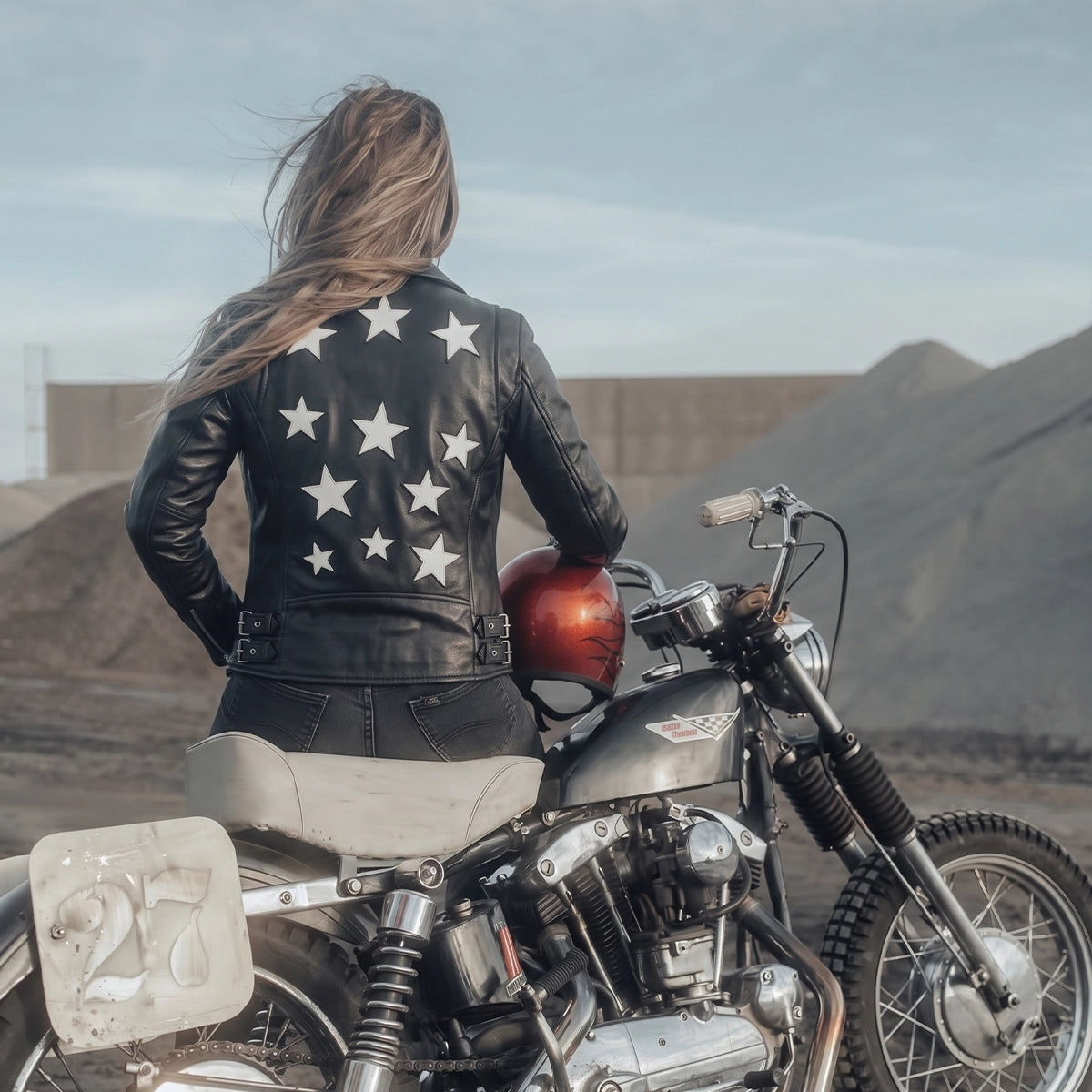 Midnight Star - Women's Lambskin Leather Motorcycle Jacket