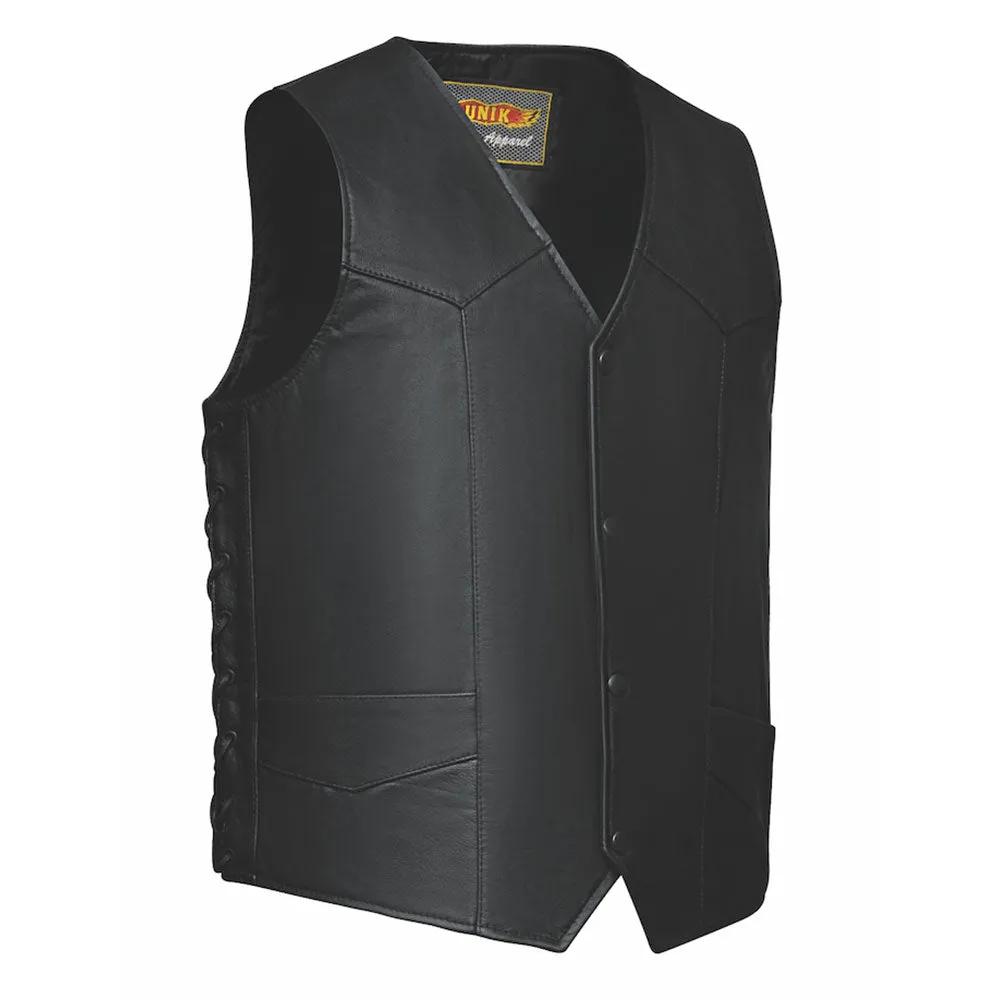 605.00 - Mens Premium Leather Vest - Unik International Inc