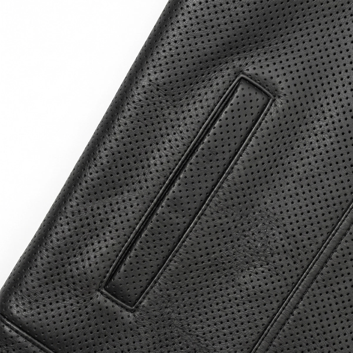 Mens Short Leather Perforated Club Vest - Black