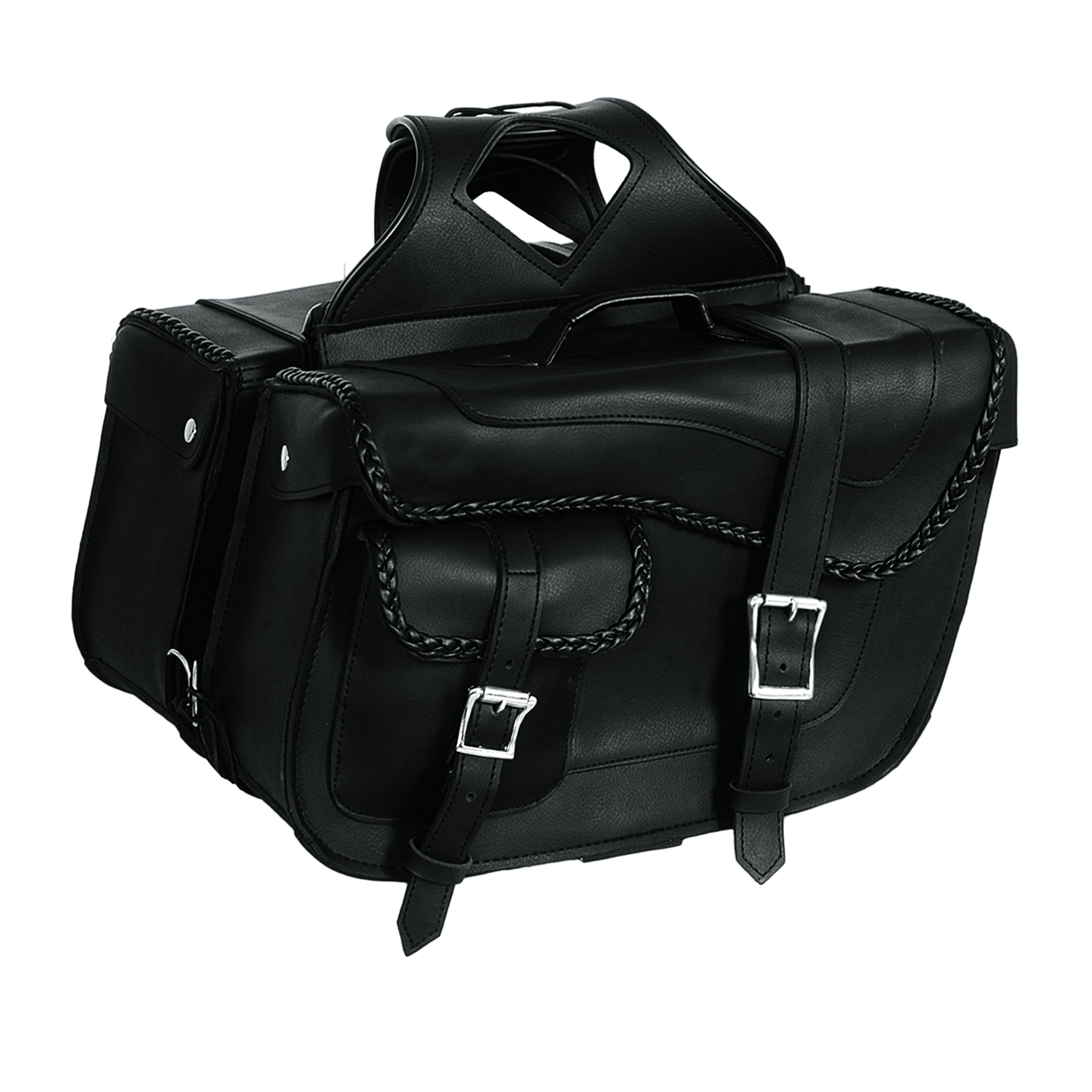 leather saddlebag with large compartments