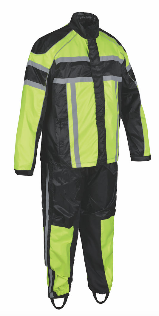 men black and green safety suit