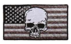 american flag patch with skull design