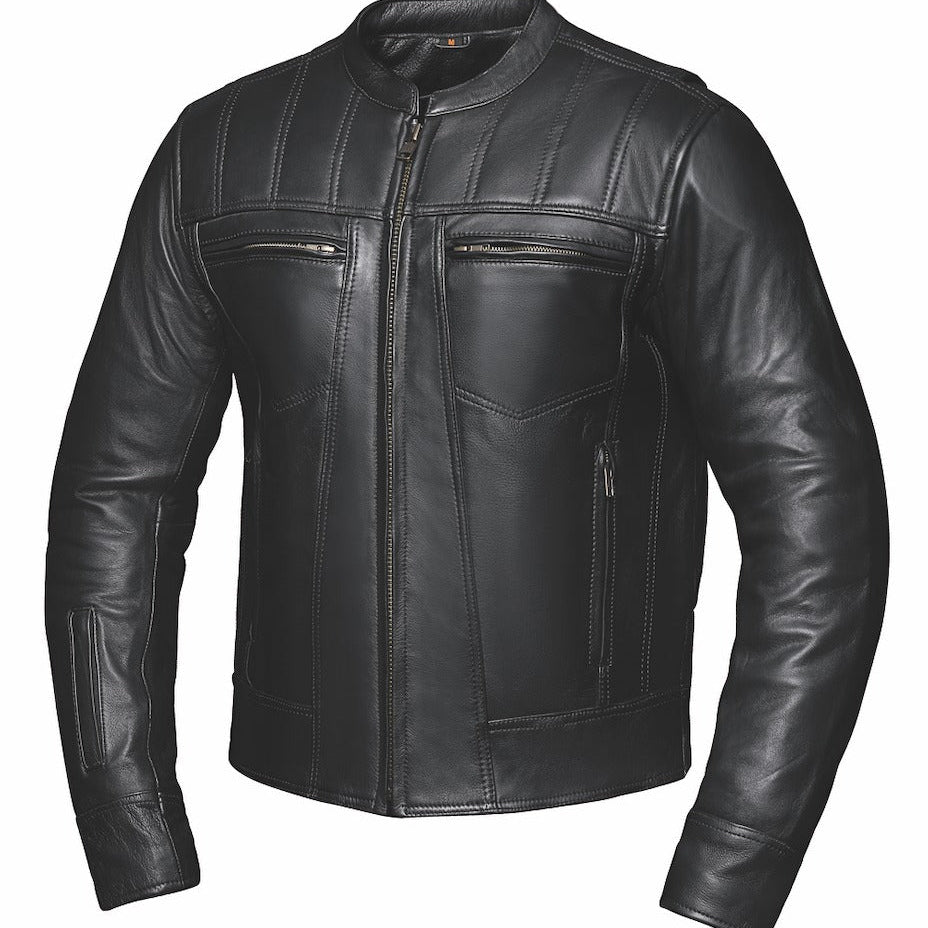 . Designed for ultimate comfort and protection, this jacket features innovative venting, durable cowhide leather, and practical storage options, making it ideal for motorcycle enthusiasts
